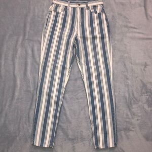 American Eagle Cotton Loose-Fit Striped Jeans
